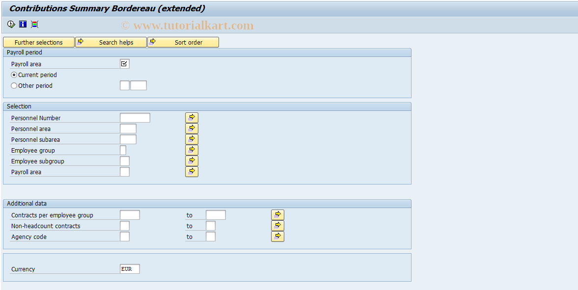 SAP TCode PC00_M06_RPLBRCF1 - SI Summary Sheet