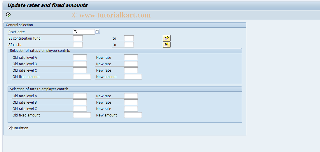 SAP TCode PC00_M06_UF1C - Update TAUX table