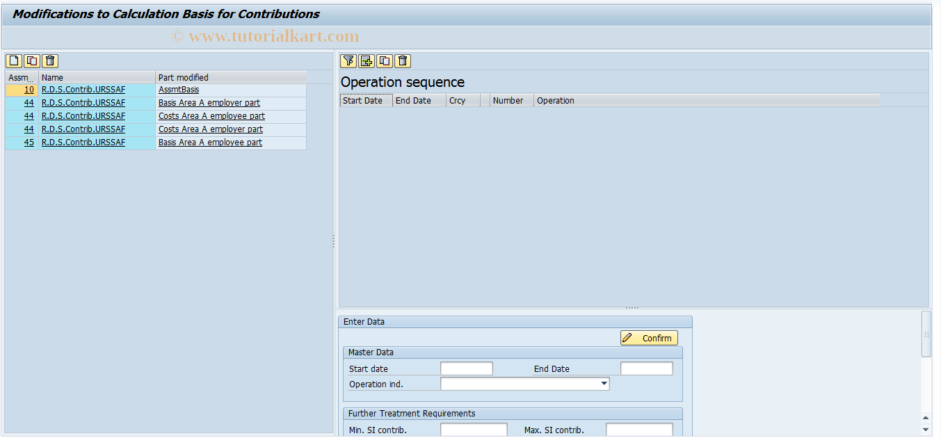 SAP TCode PC00_M06_UF1H - Modify Contribution Calculation Base