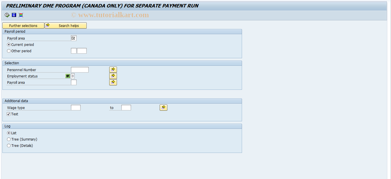 SAP TCode PC00_M07_CDTB - Pre.Program Advance Payment