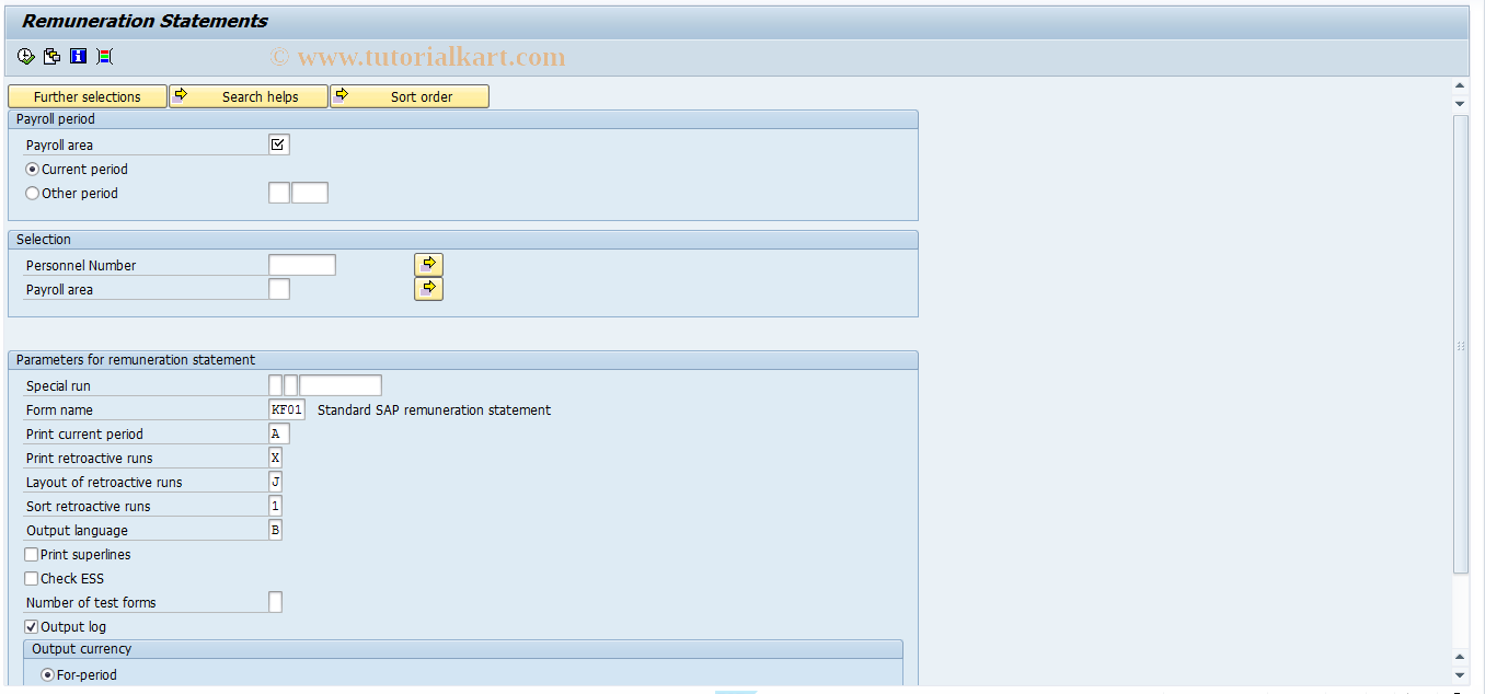 SAP TCode PC00_M07_CEDT - Payroll Remuneration Statement - 07