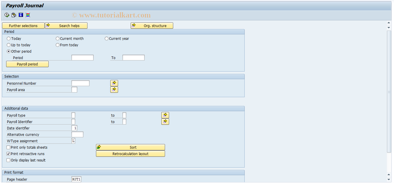 SAP TCode PC00_M07_CLJN - Payroll Account 07