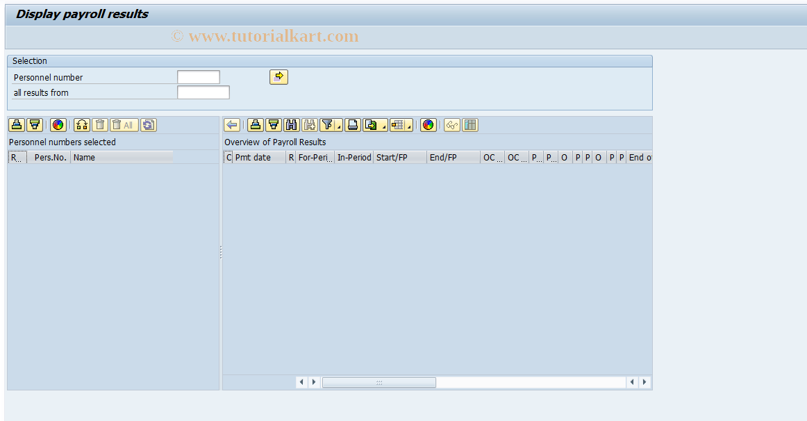 SAP TCode PC00_M07_CLSTR - Tools - Payroll Results - 07