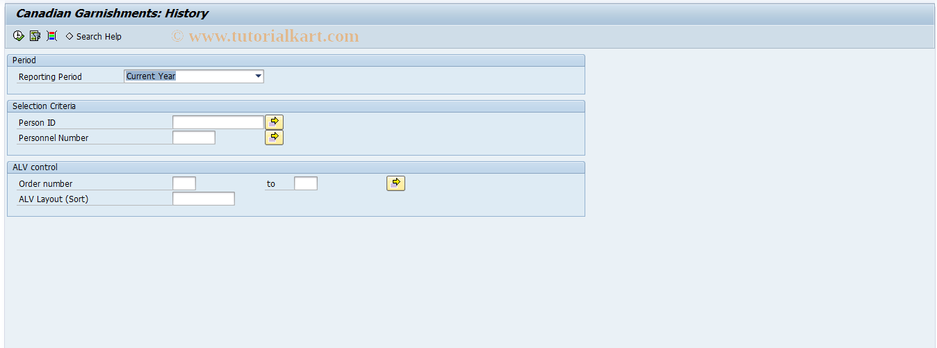 SAP TCode PC00_M07_H - Garnishments History Canada