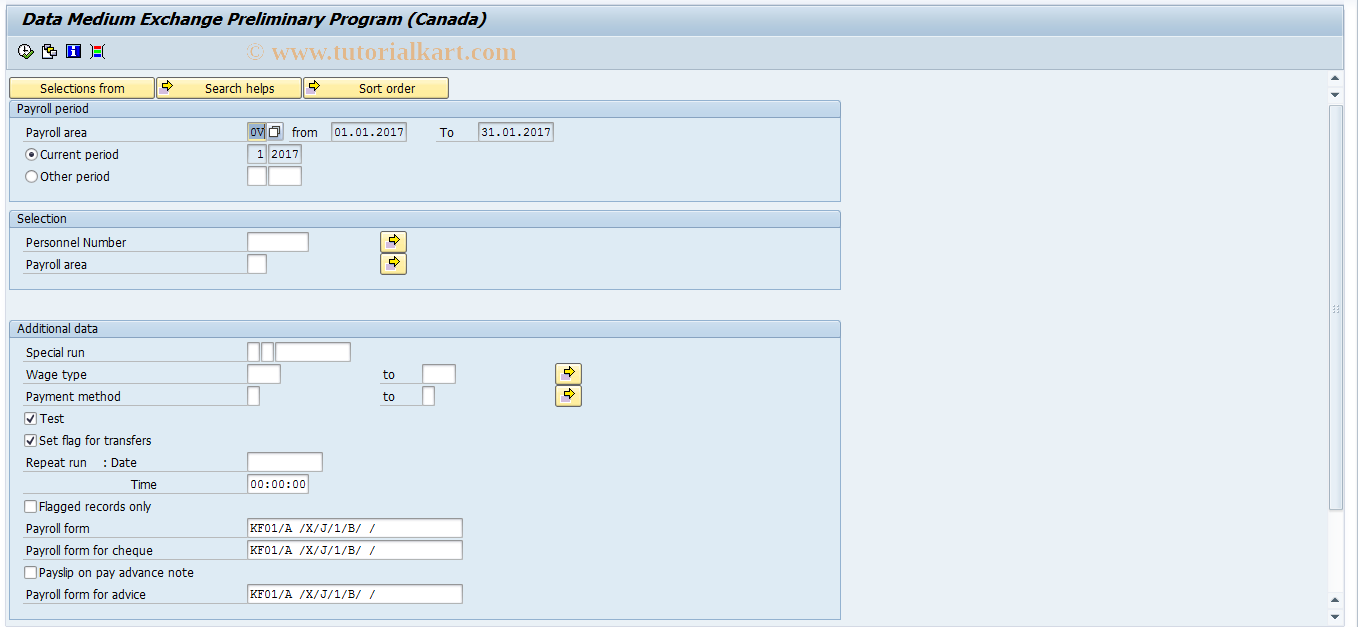 SAP TCode PC00_M07_PDME - Pre-program DME: advance payments