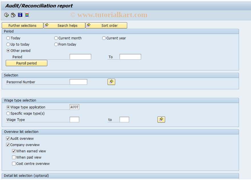 SAP TCode PC00_M07_RCON - Audit report