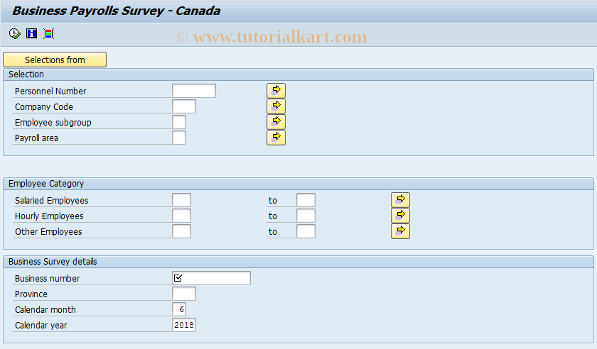 SAP TCode PC00_M07_SCAN0 - Business payroll survey report