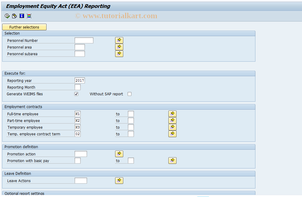 SAP TCode PC00_M07_SEEA - Emplmt.Equity Assessment 07