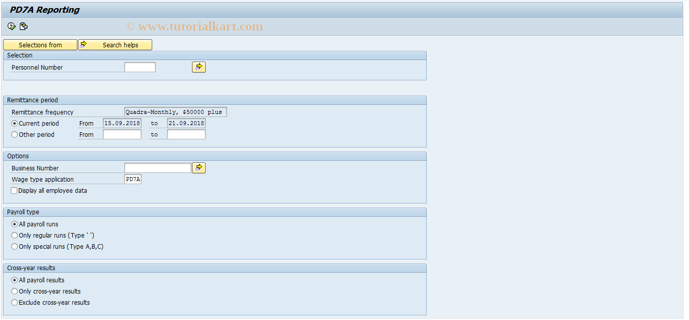 SAP TCode PC00_M07_UKRM - Transfer to Third Gen. Form PD7A 07