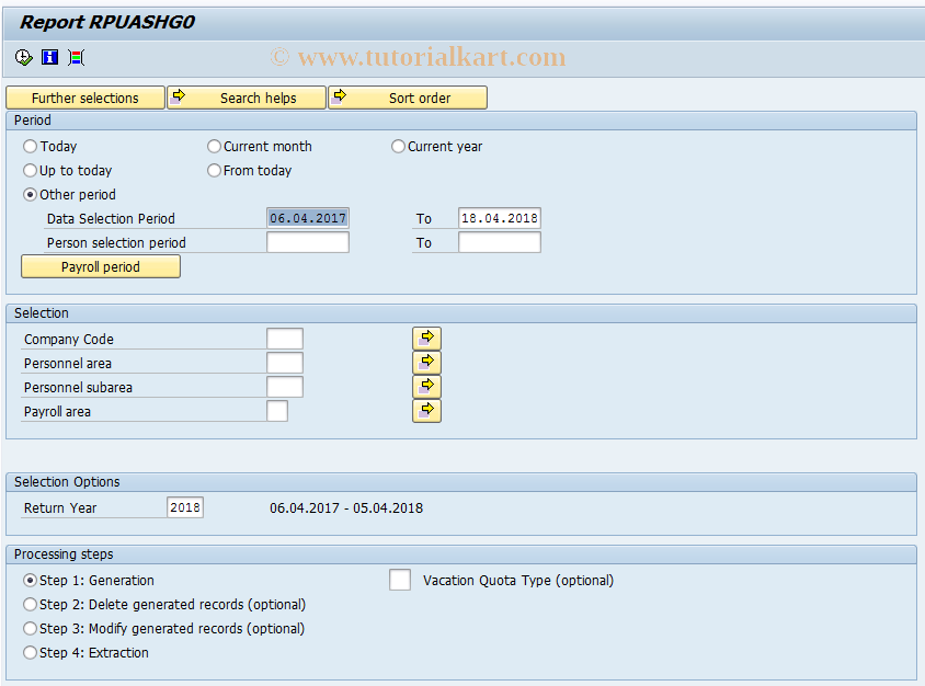 SAP TCode PC00_M08_ASHE - ASHE return