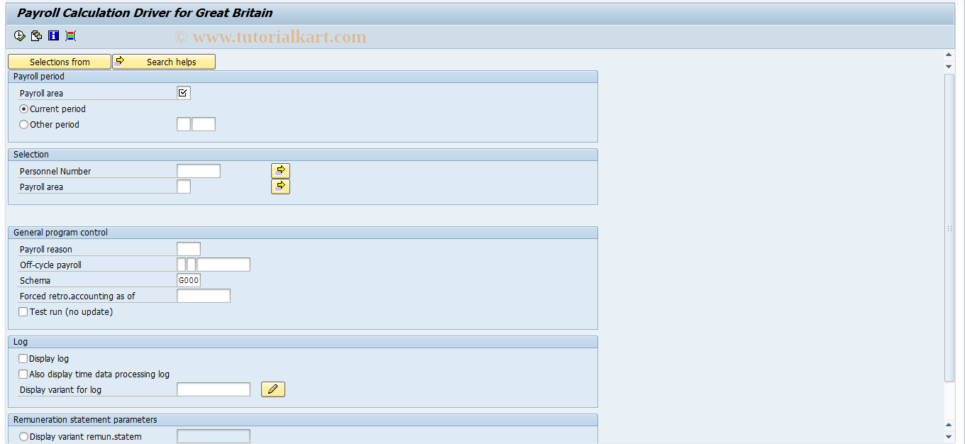 SAP TCode PC00_M08_CALC - Start payroll