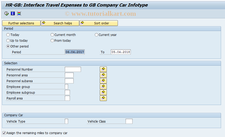 SAP TCode PC00_M08_CBSM - Actual company car trips 08