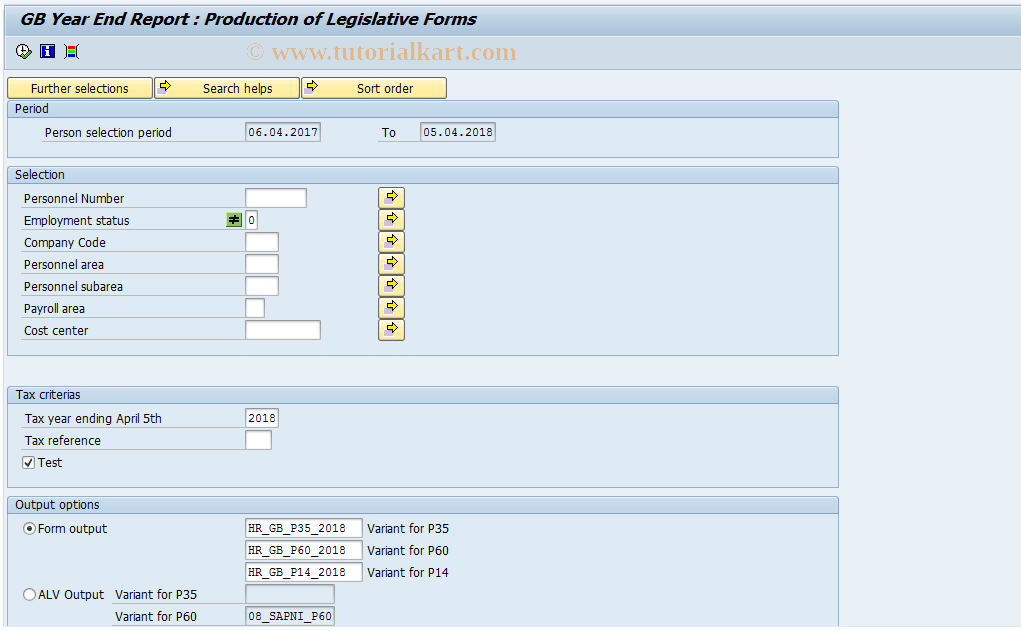 SAP TCode PC00_M08_CEOY_STD - End-of-year processing