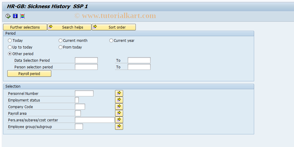 SAP TCode PC00_M08_CHIST - Sickness History SSP 1 08