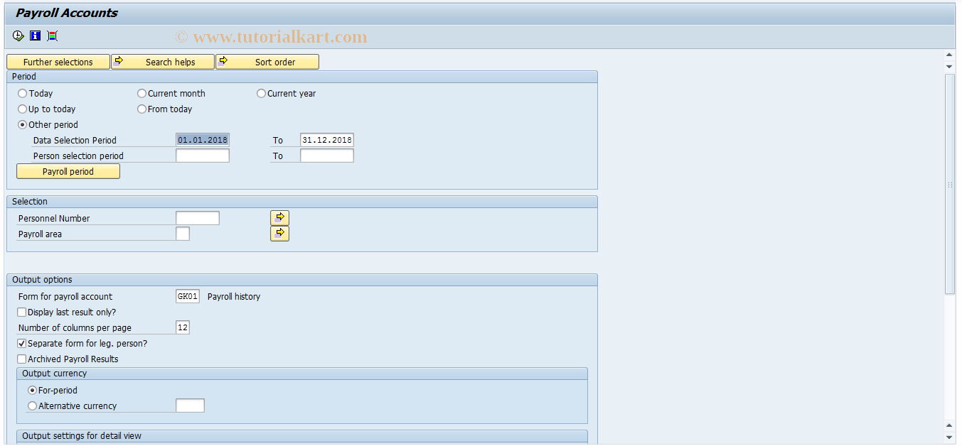 SAP TCode PC00_M08_CKTO - Payroll account 08