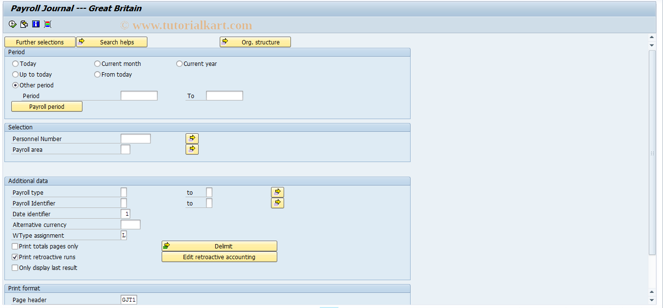 SAP TCode PC00_M08_CLJN - Payroll journal 08