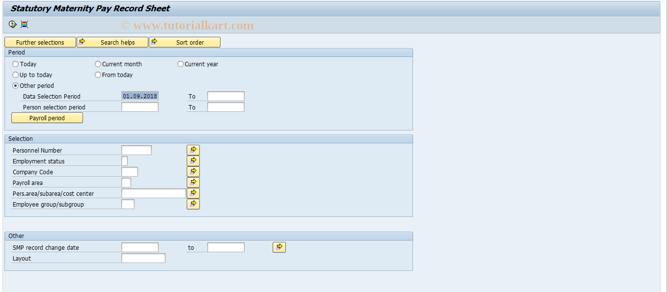 SAP TCode PC00_M08_CMPY - Maternity pay period 08