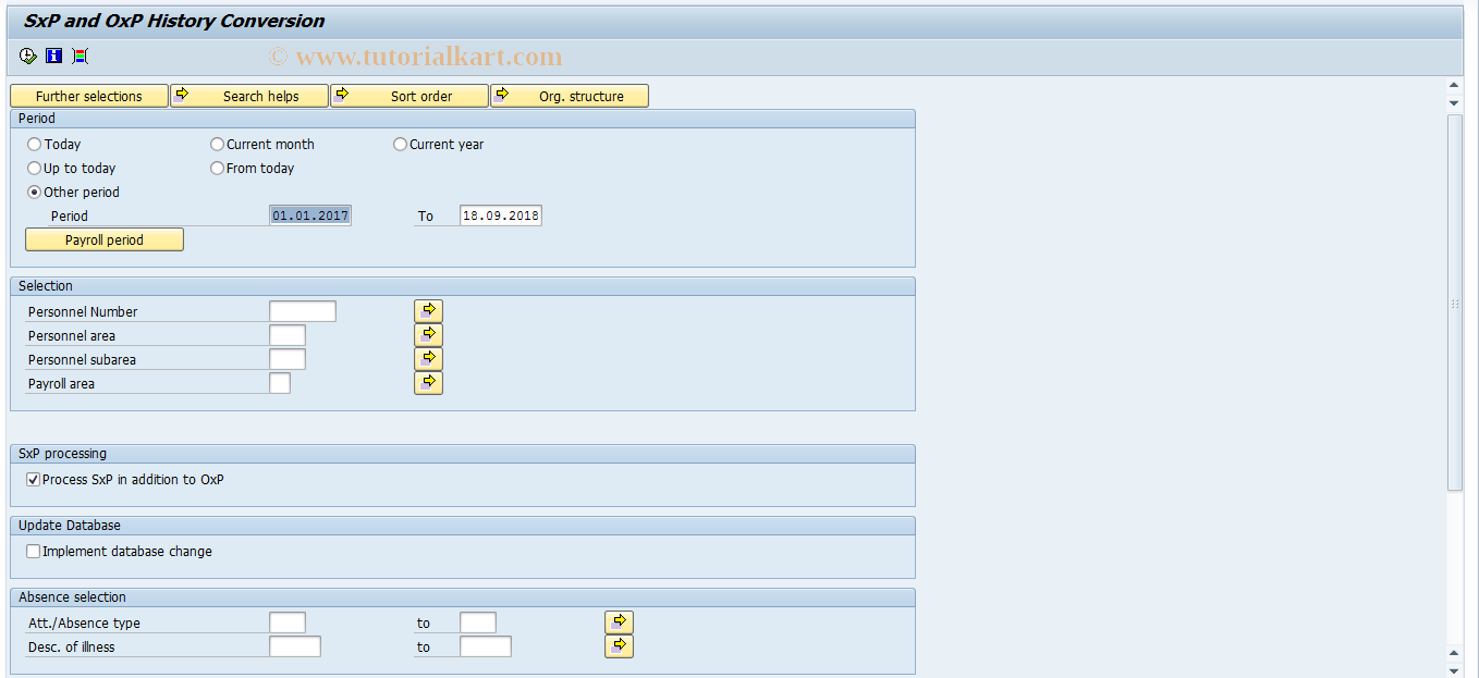 SAP TCode PC00_M08_CONV - SxP and OxP conversion