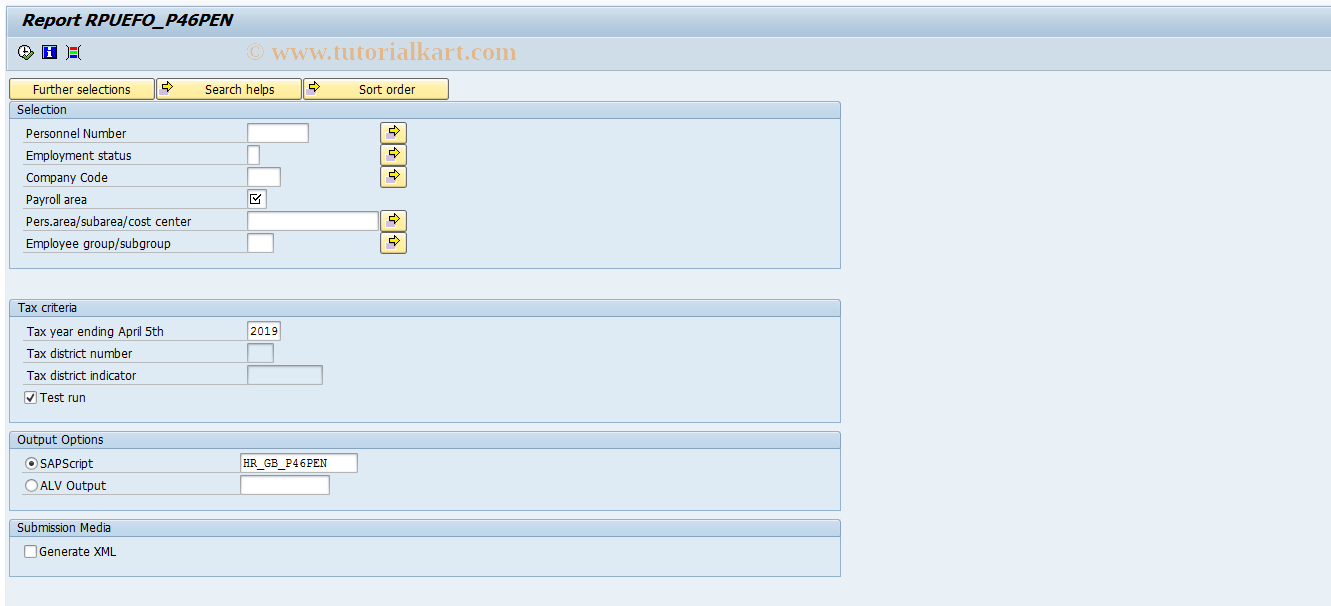 SAP TCode PC00_M08_CP46PEN_STD - P46PEN processing 08