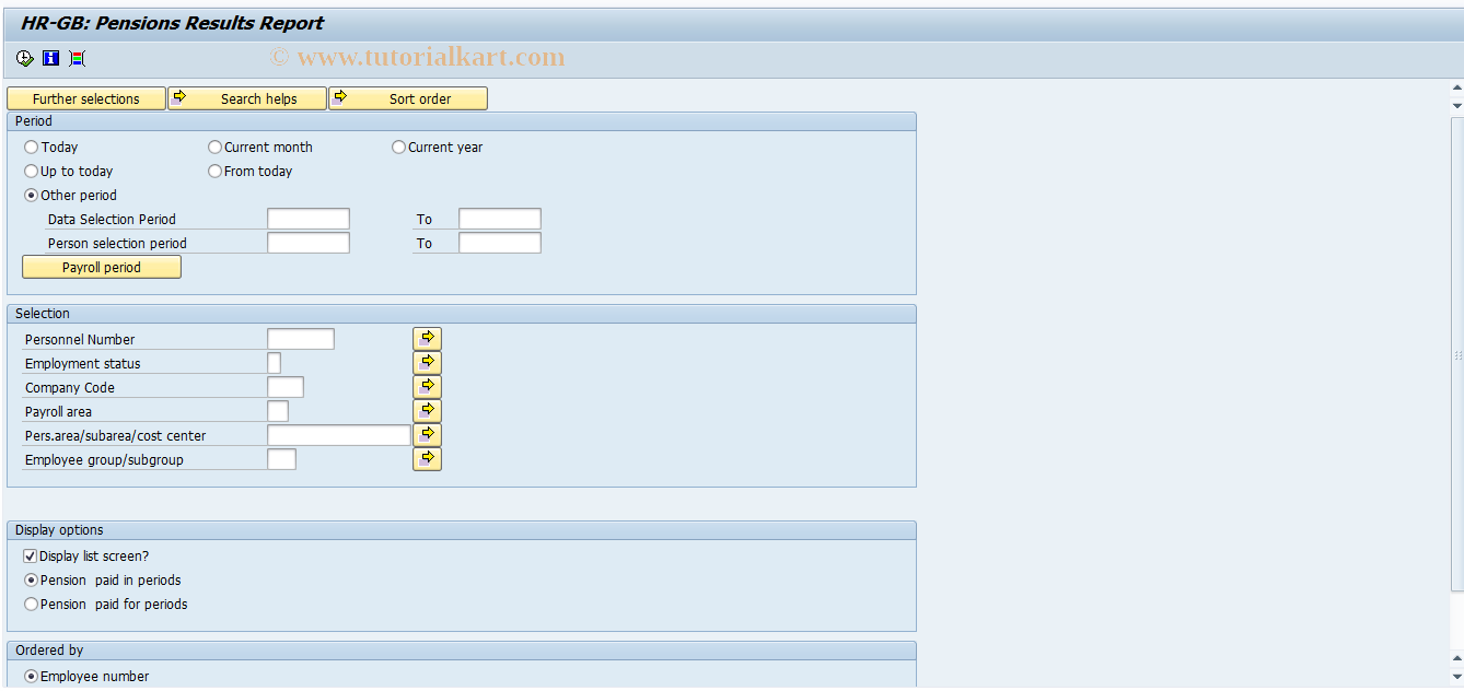 SAP TCode PC00_M08_CPEN - Pension contribs. 08