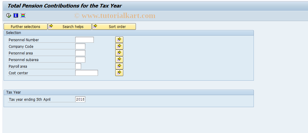 SAP TCode PC00_M08_CPENS - Total Pension Contribs for Tax Year