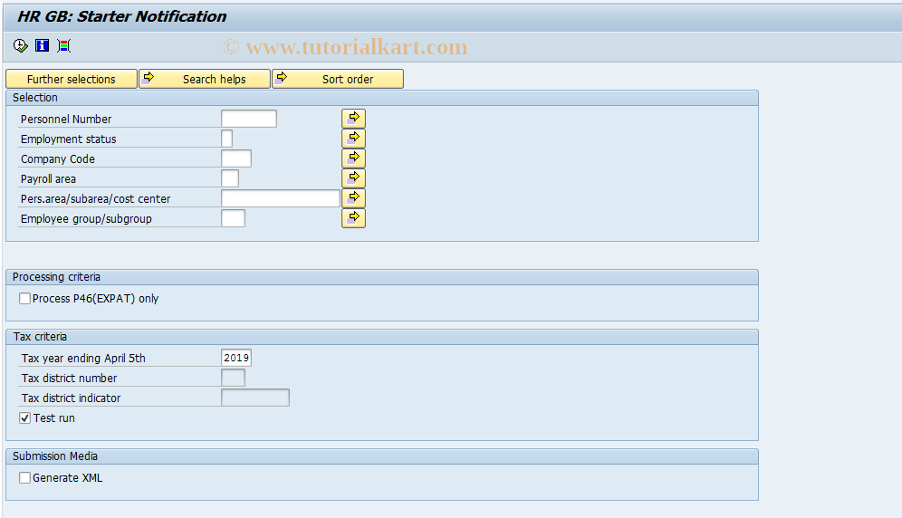 SAP TCode PC00_M08_CSTARTR_STD - Standard SE starter report