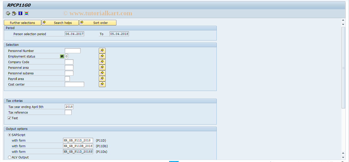 SAP TCode PC00_M08_CTXB - Taxable benefits 08