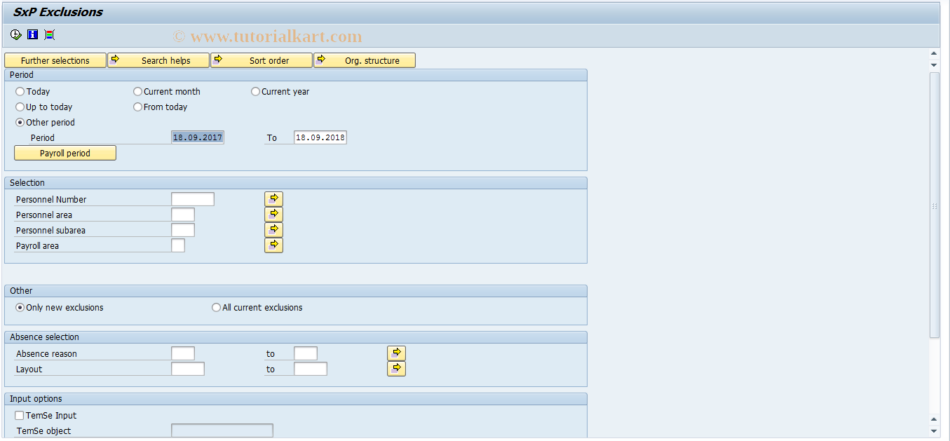 SAP TCode PC00_M08_EXCLUSIONS - SxP exclusions