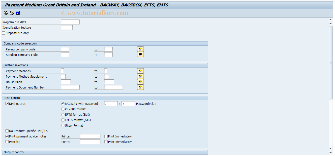 SAP TCode PC00_M08_FFOT - Payroll transfer-first DTA 08