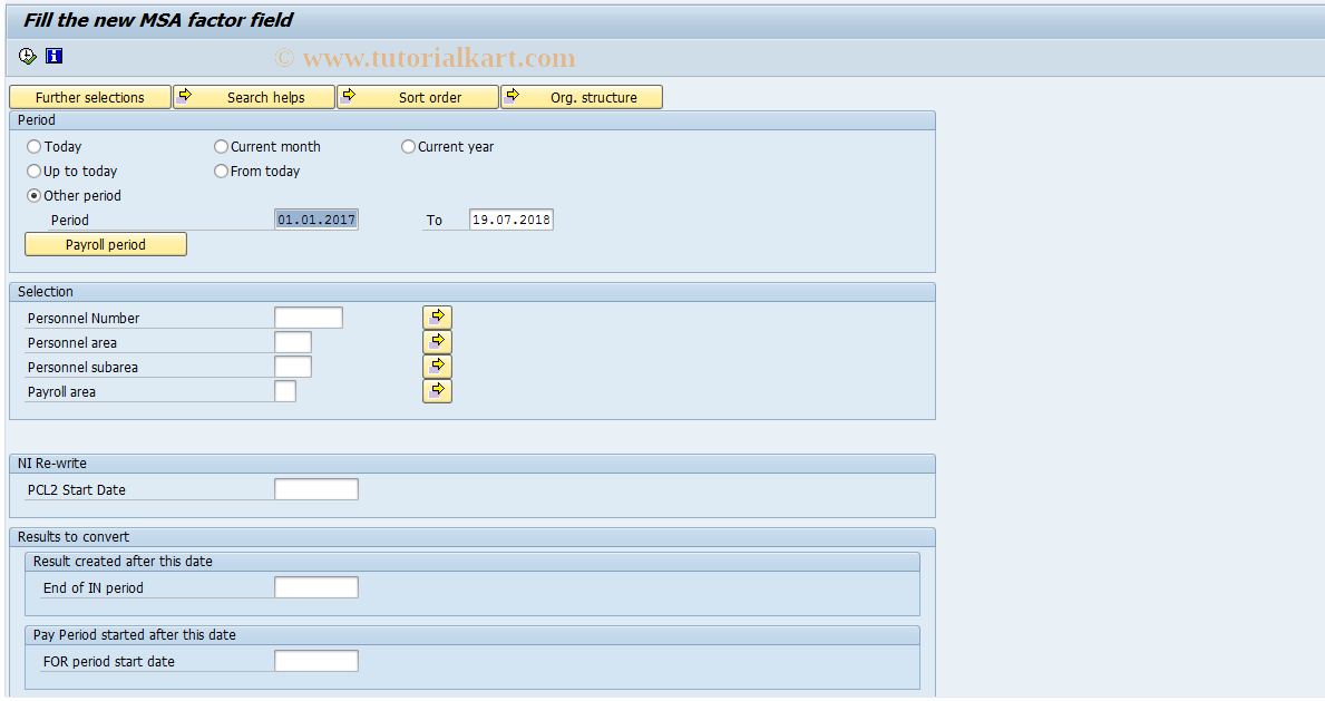 SAP TCode PC00_M08_MSA_FACTOR - Fill MSA factor field