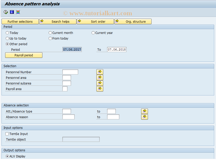 SAP TCode PC00_M08_PATTERN - Absence pattern analysis