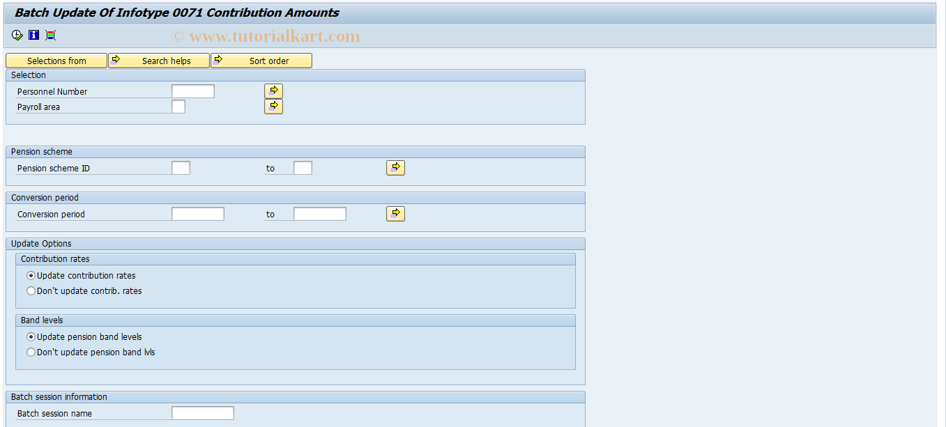 SAP TCode PC00_M08_PCUP - Update pens.contr. 08