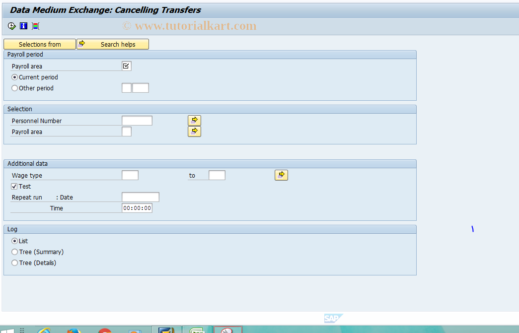 SAP TCode PC00_M08_RPCDTFG0 - DME Cancel Transfers