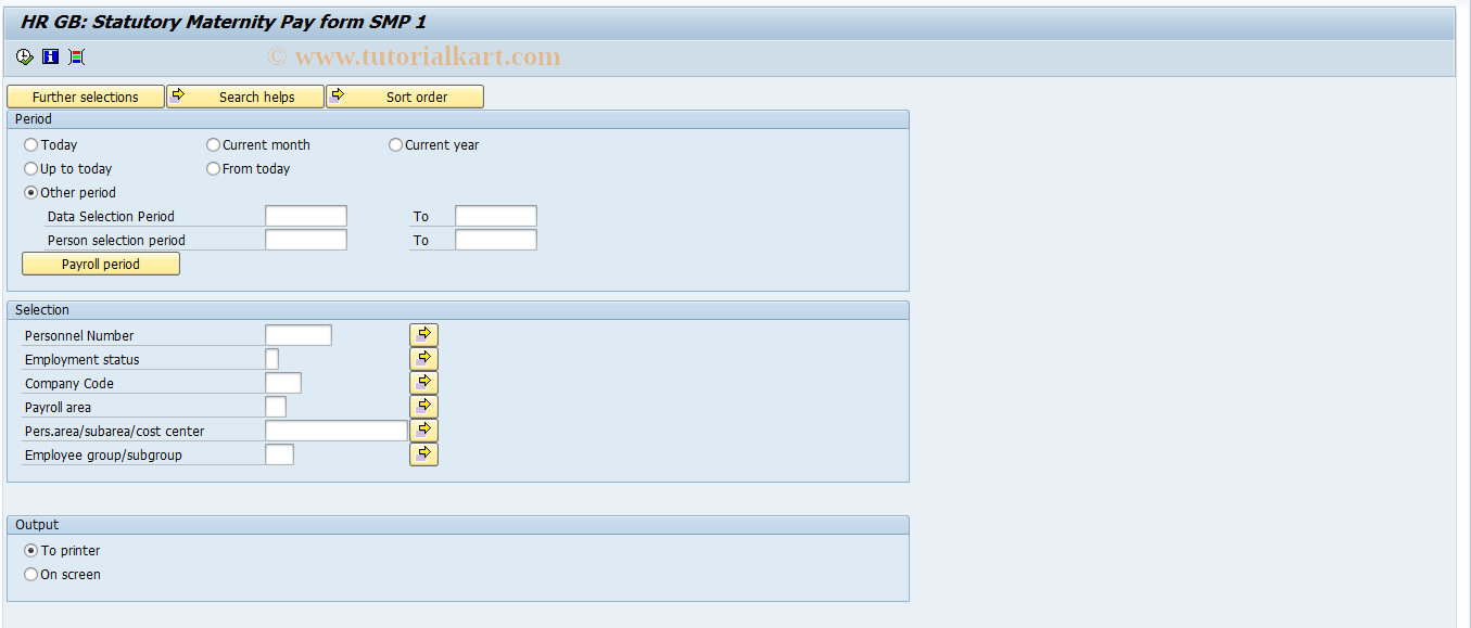 SAP TCode PC00_M08_RPCSSPG0_SM - Statutory Maternity Pay form SMP1