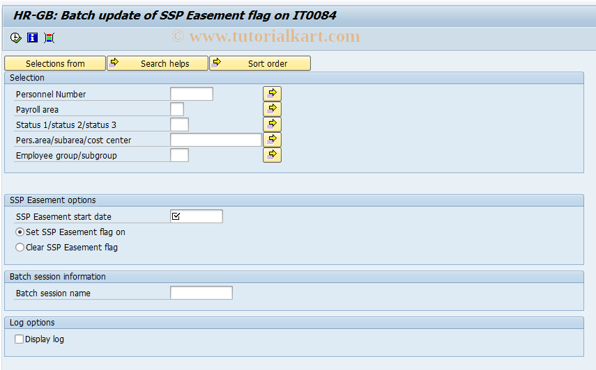 SAP TCode PC00_M08_RPISSEG0 - Batch update SSP Easement on IT0084