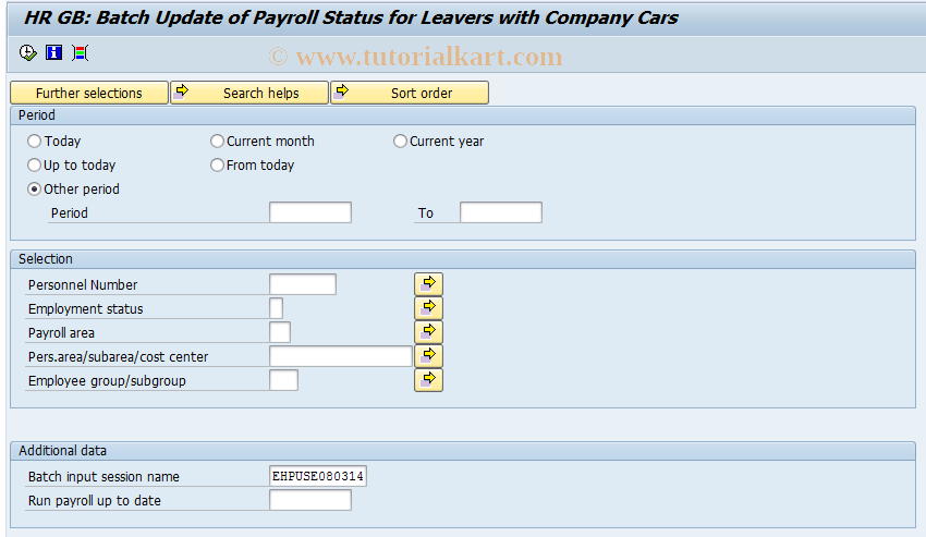 SAP TCode PC00_M08_RPULCCG0 - Bat. updt Payr-stat 4 leavers w. CC