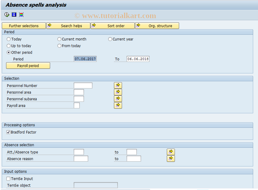 SAP TCode PC00_M08_SPELLS - Absence spells analysis