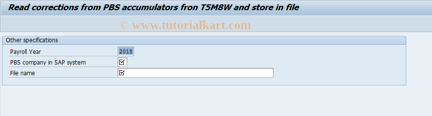 SAP TCode PC00_M09_CCOR - Create Correction File Year Values