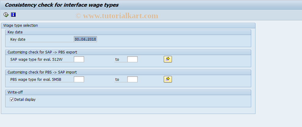 SAP TCode PC00_M09_CLGMM7 - Consistency Check for Interface WTs