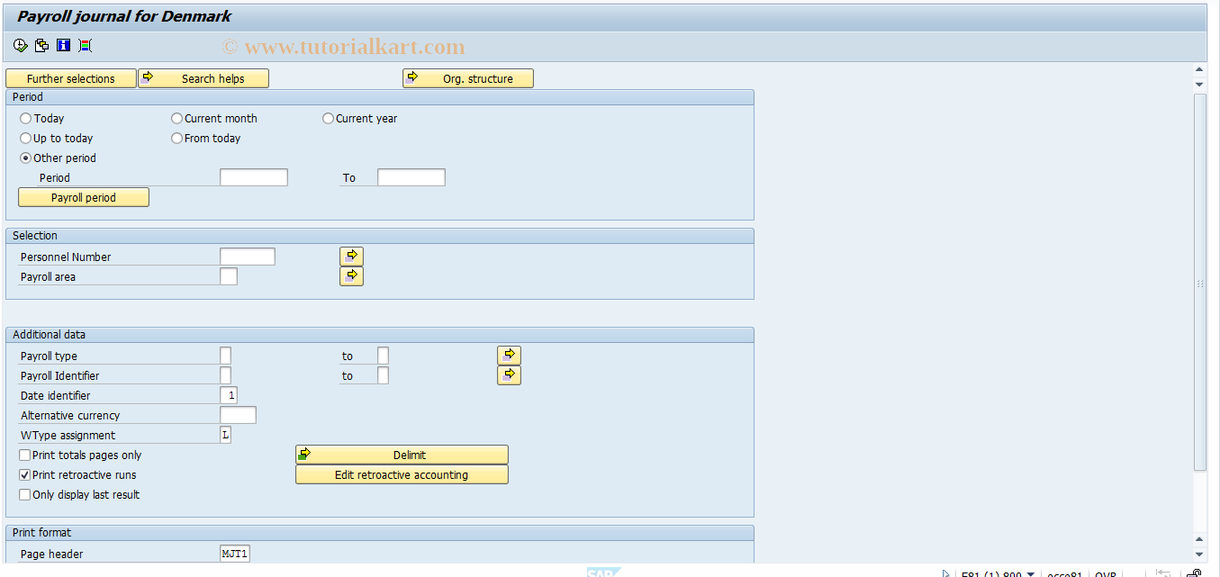 SAP TCode PC00_M09_CLJN - Payroll journal