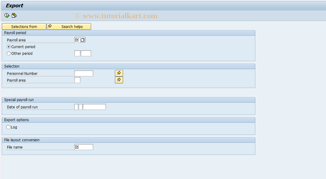 SAP TCode PC00_M09_CPEX - Gross Export to PBS format