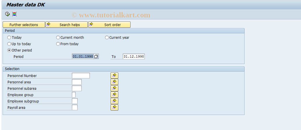 SAP TCode PC00_M09_MSTM0 - Master data