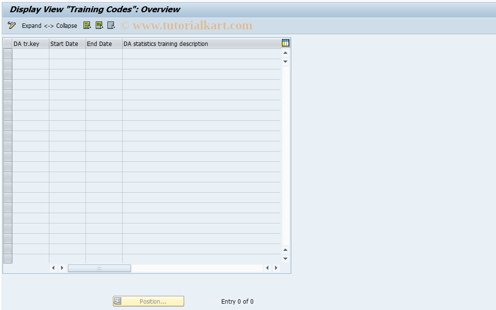 SAP TCode PC00_M09_SHED - Display Training Code