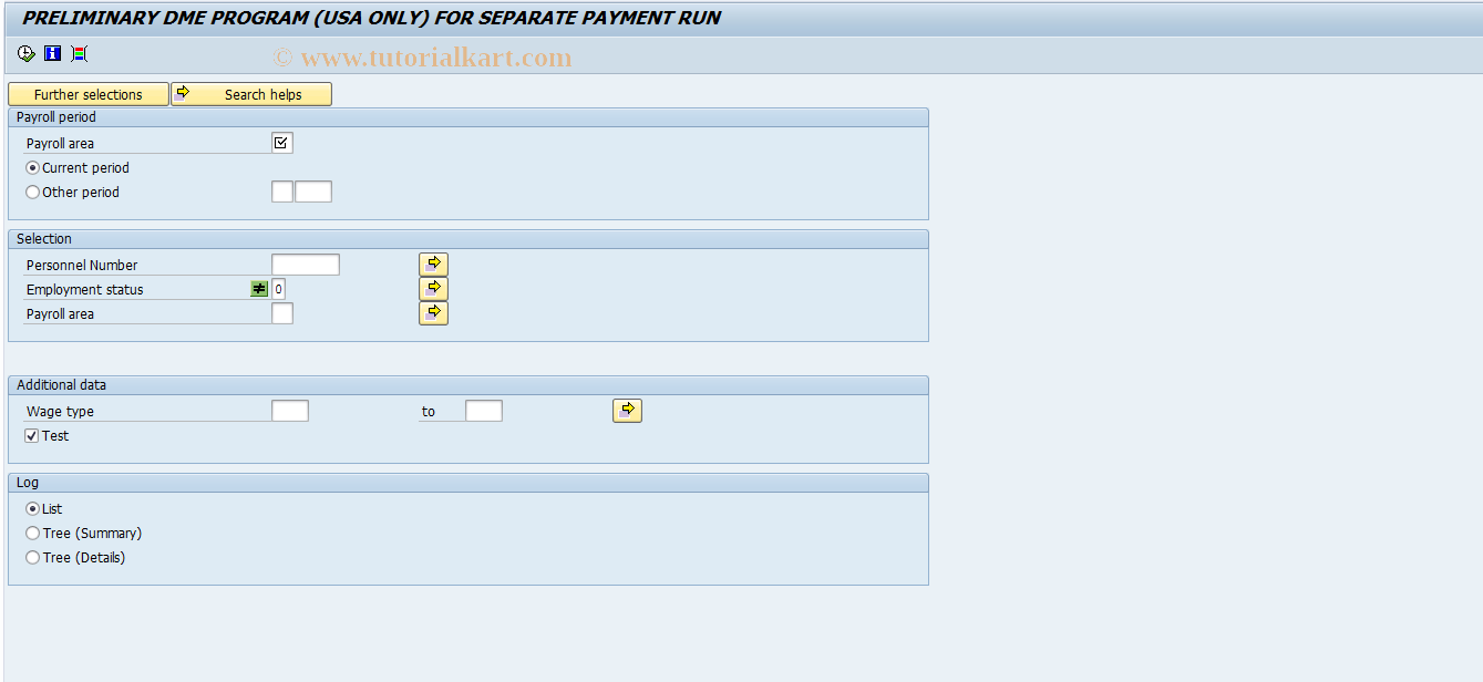 SAP TCode PC00_M10_CDTB - Per Payroll Period - Advance 10