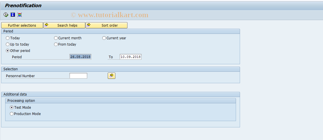 SAP TCode PC00_M10_CDTE - Payroll Transfer - Test Transfer 10