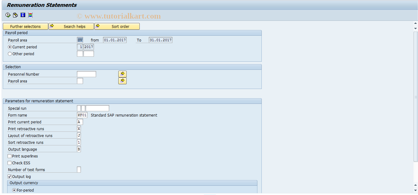 SAP TCode PC00_M10_CEDT - Payroll Remuneration Statement - 10