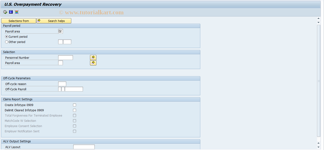 SAP TCode PC00_M10_CLMR - US Overpayment Recovery