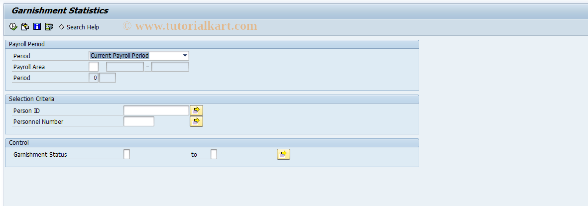 SAP TCode PC00_M10_CPL3U0 - Garnishment Stats 10