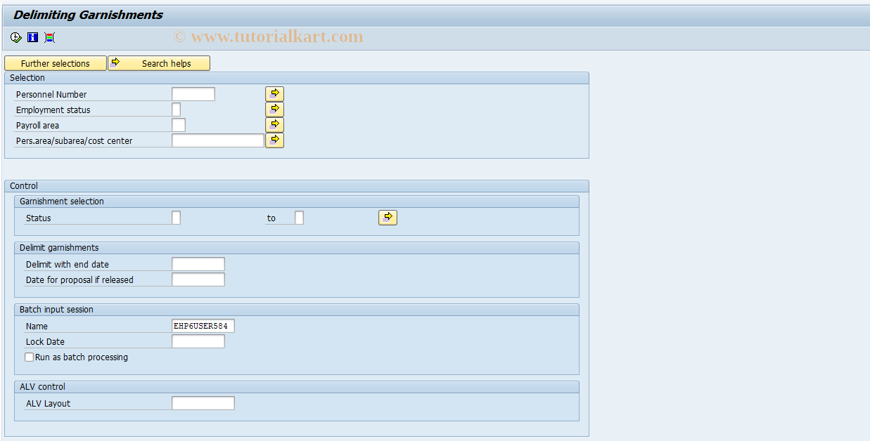 SAP TCode PC00_M10_IPIT2 - Garnishment: Delimit