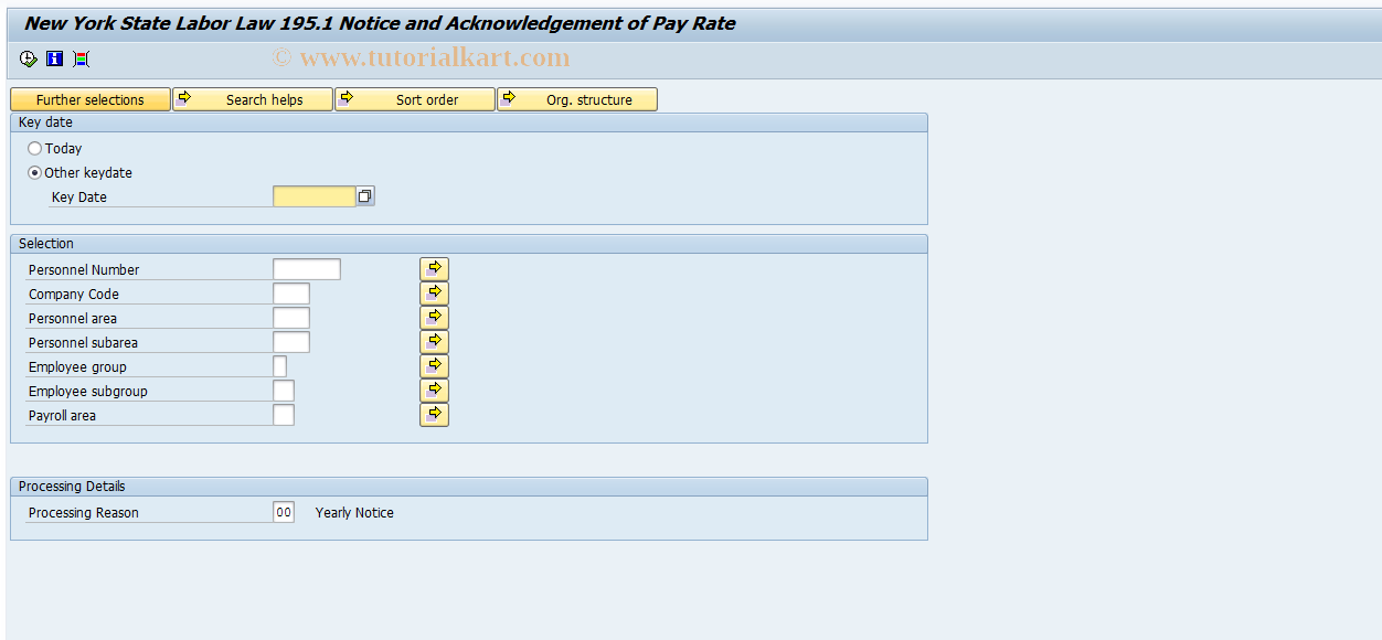 SAP TCode PC00_M10_LMDS - U.S. Master Data Sheet